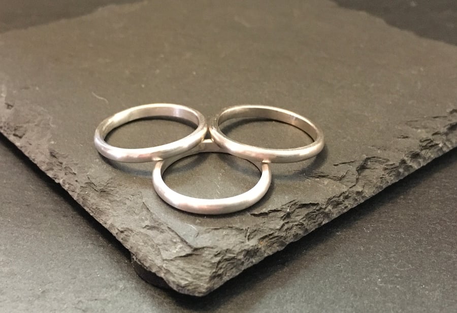 Sterling silver plain stacking ring