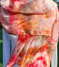 Pure Silk Hand Dyed Scarf in Vibrant Oranges.  