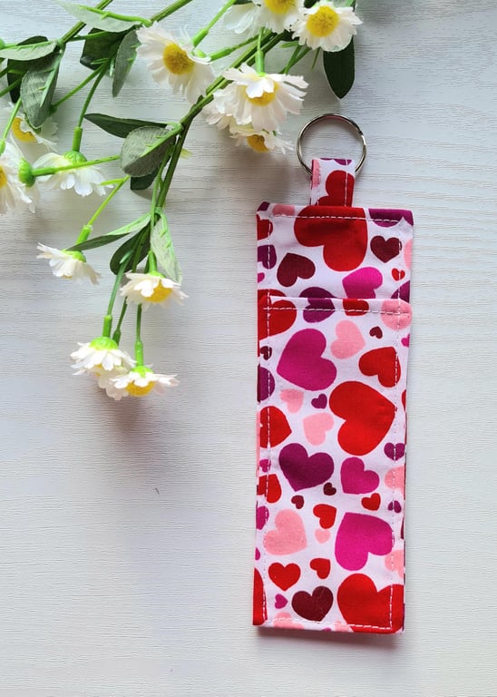 Handmade Hearts Fabric Pen Holder Lanyard Pouch for Teachers, Nurses, Gift