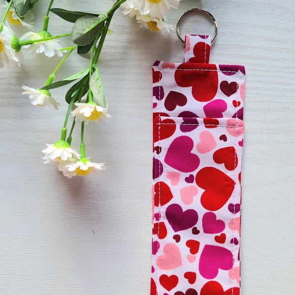 Handmade Hearts Fabric Pen Holder Lanyard Pouch for Teachers, Nurses, Gift