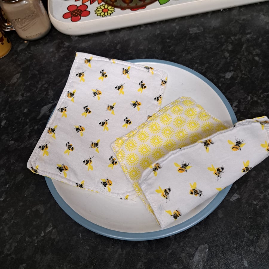 Honey bees reusable eco-friendly kitchen towels x2