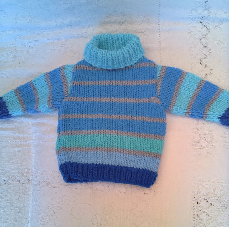 Cowl Neck Chunky Jumper for Babies and Children... - Folksy