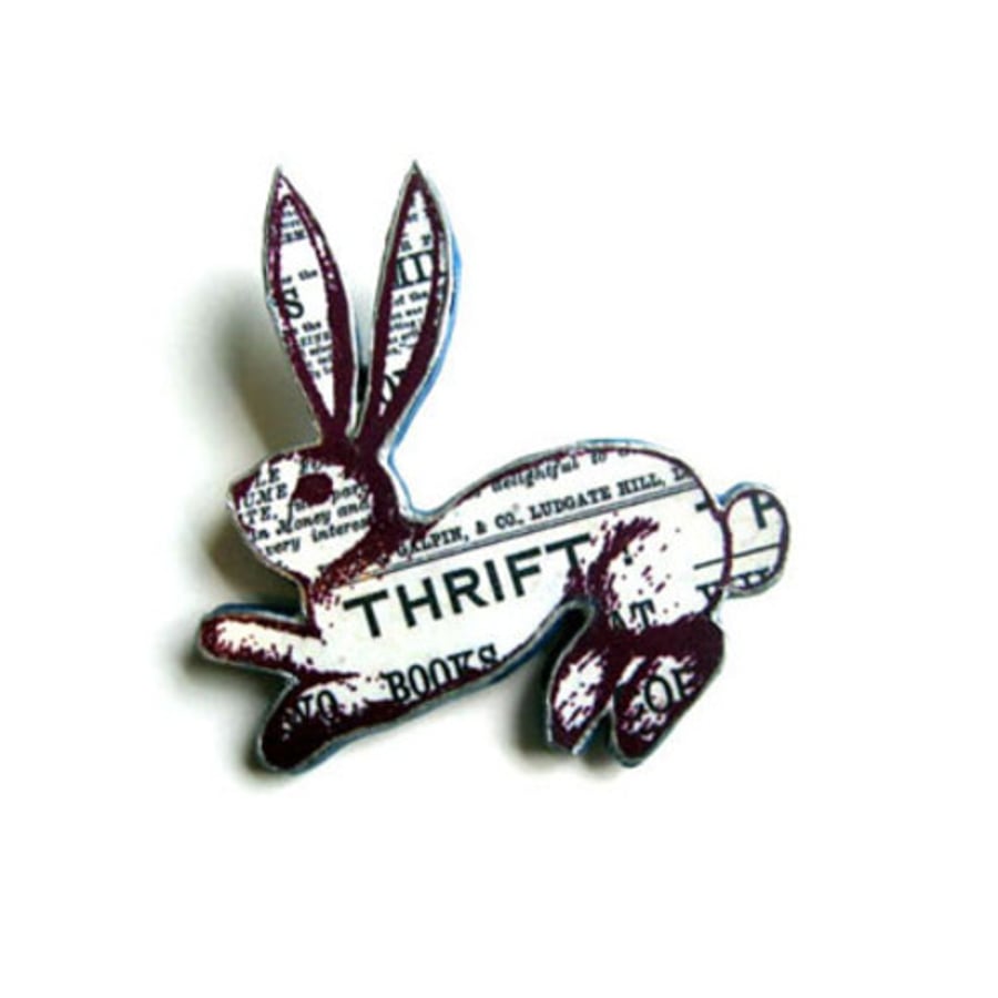 Large Hare Brooches *pick from 3 designs* by EllyMental Jewellery