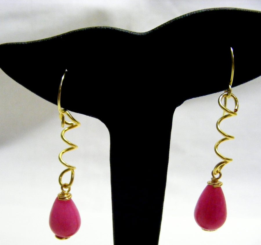 Pink Quartzite Drop Earrings