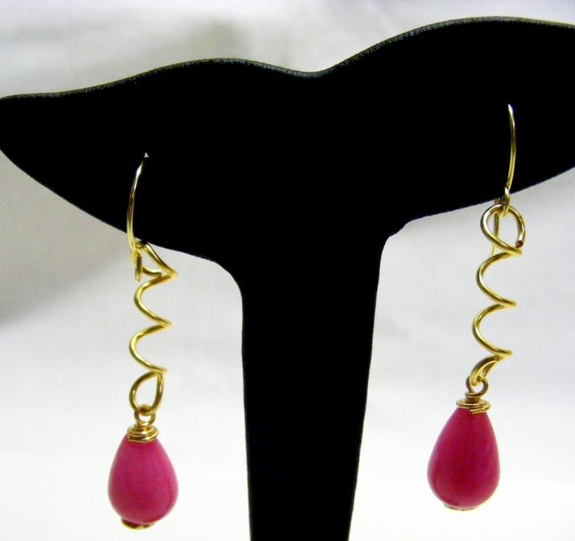 Pink Quartzite Drop Earrings