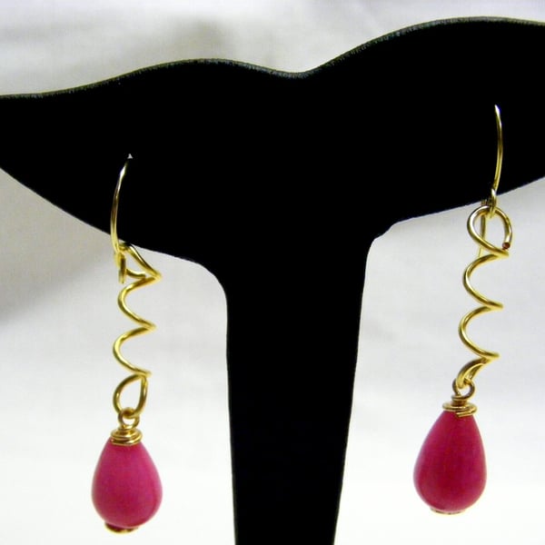 Pink Quartzite Drop Earrings