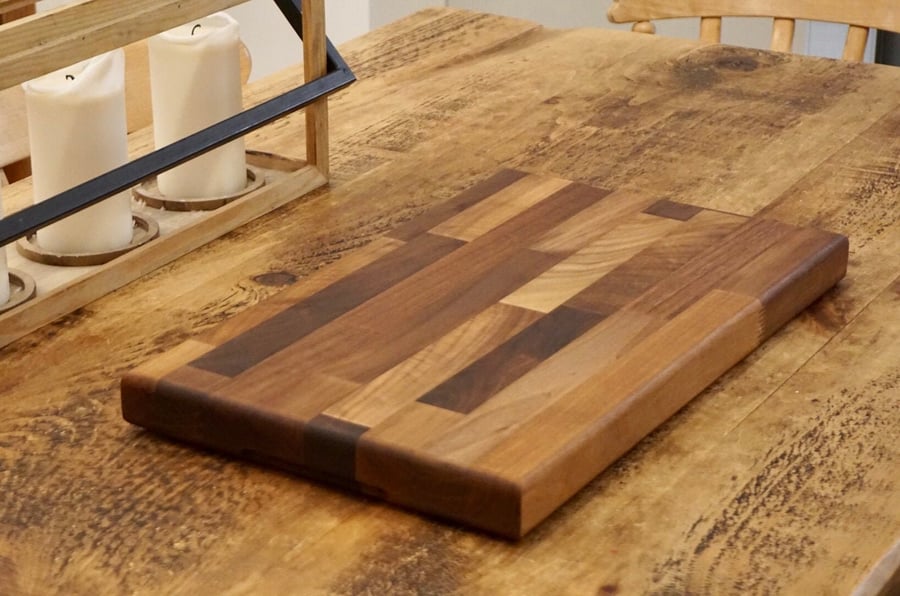 Thick English Made Walnut Cutting Board Block Large