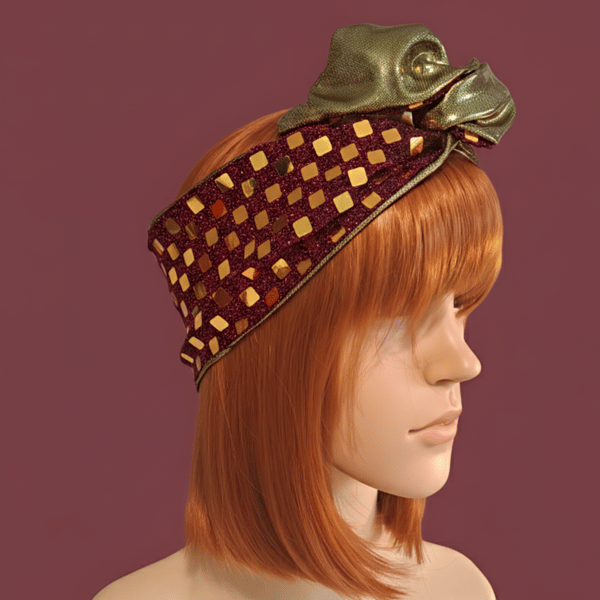 Plum Sparkle Wide Wire Headwrap 