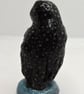 Miniature ceramic sooty owl sculpture  - Image 4