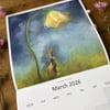 2026 Nature Art Calendar: Wildlife illustrations, wall calendar 