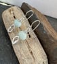 Amazonite and molten silver dangle drop earrings, arc jewellery - Image 3