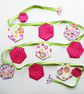 BUNTING – POLKA DOT PINK & FLORAL WITH A LIME RIBBON - Image 1
