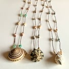 Statement shell necklace with beads