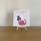 Googly Eye Monster Hug Greeting Card. Design 8