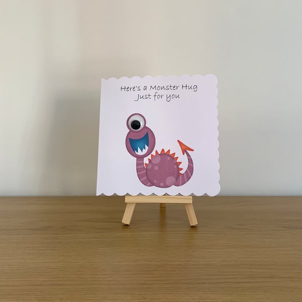 Googly Eye Monster Hug Greeting Card. Design 8