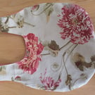 Granny Maud's HOBO SACK BAG, linen with large red flowers