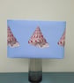 Rectangular lampshade with rounded corners featuring a vintage shell design