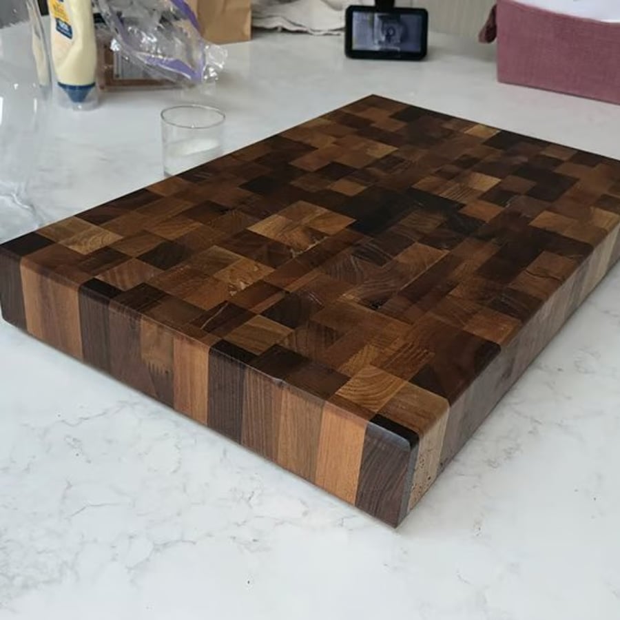 butchers block solid walnut end grain Monster board 750mmx480mmx55mm