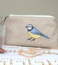 Make Up Bag Cosmetics Bag Handmade Blue Tit Nature Wildlife - Image 1