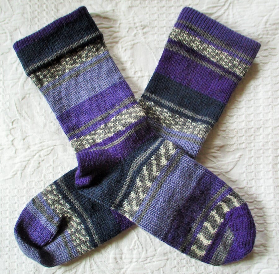 Handmade Wool Socks SIZE: 4-6 UK, 6-8 US, 36-38 EURO