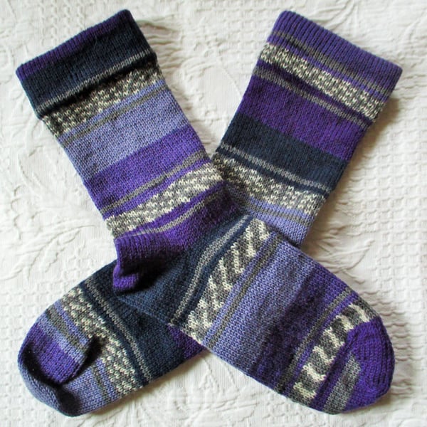 Handmade Wool Socks SIZE: 4-6 UK, 6-8 US, 36-38 EURO