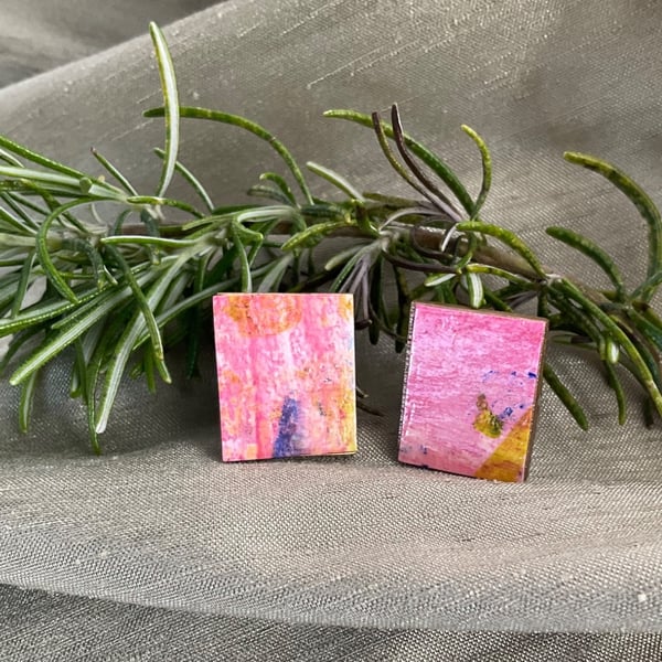 Candy Floss Pink Sterling silver earrings 