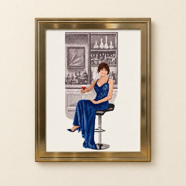 Complete Framed Cross Stitch – Stella from a design by John Clayton 