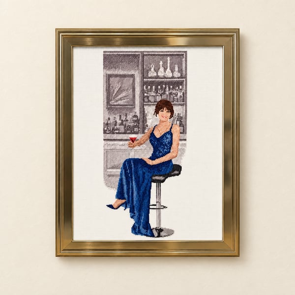 Complete Framed Cross Stitch – Stella from a design by John Clayton 