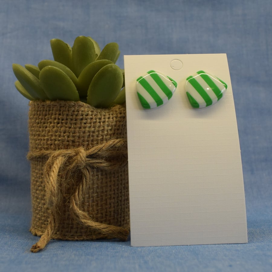 Stripe Polymer Clay Stud Earrings