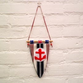 Nautical Flag Hanging Decoration With Anchor Detail