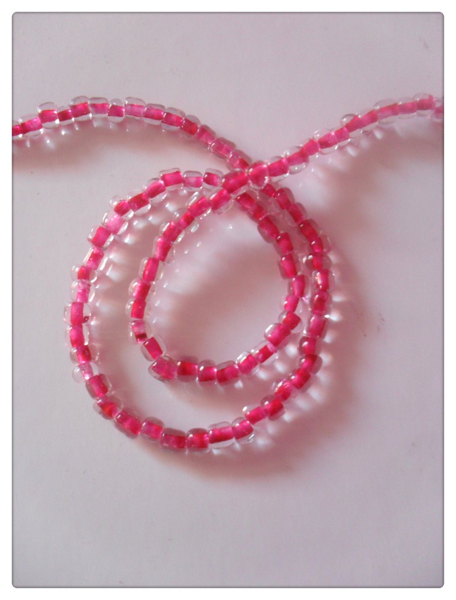 500 x Glass Seed Beads - Colour-Inside - 4mm - Red 