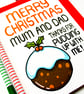 Funny Christmas Card For Mum, Mum Xmas Pudding Joke Card From Daughter, Son - Image 3