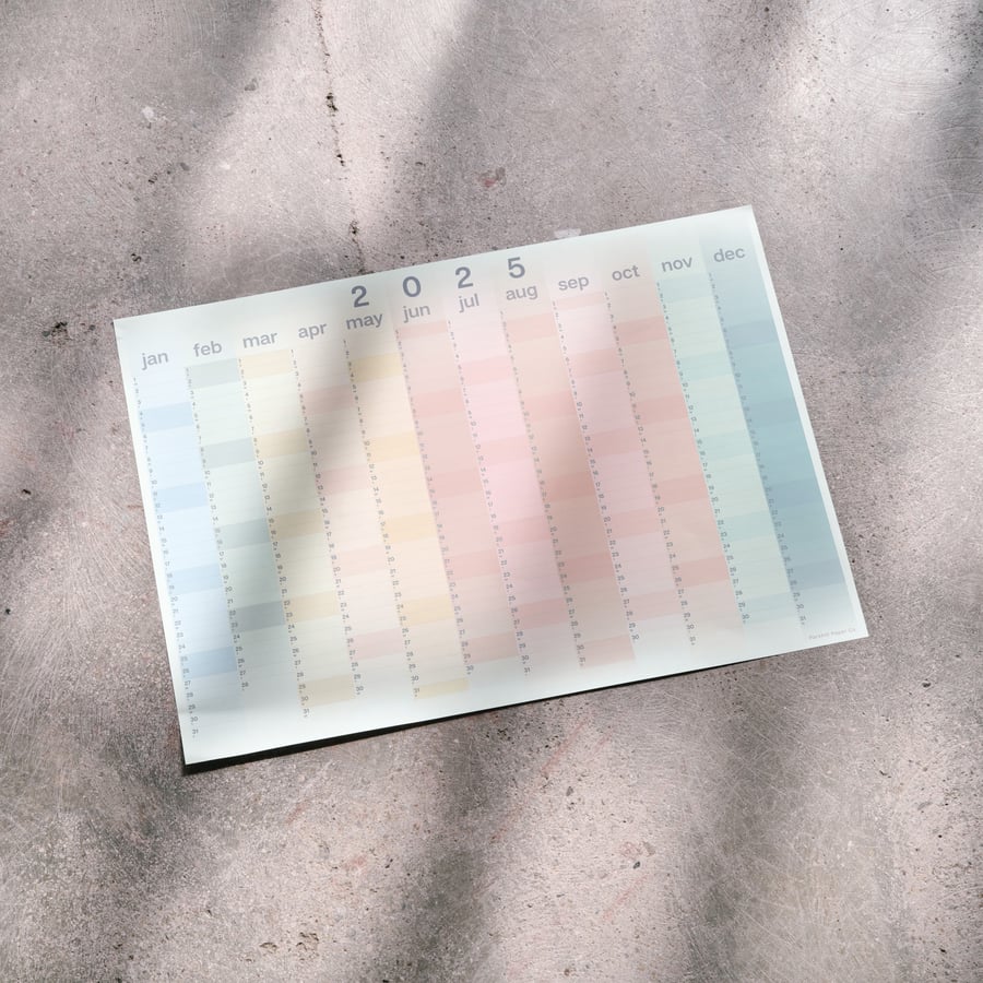 2025 Gradient Colour Wall Planner, 2025 Wall Calendar, Monthly Planner