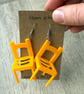 Yellow Stacking Chair Earrings - Upcycled - Image 1