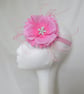 Bright Pale Pink Rose Flower Retro Vintage Flapper Gatsby Hair Headband Band - Image 2
