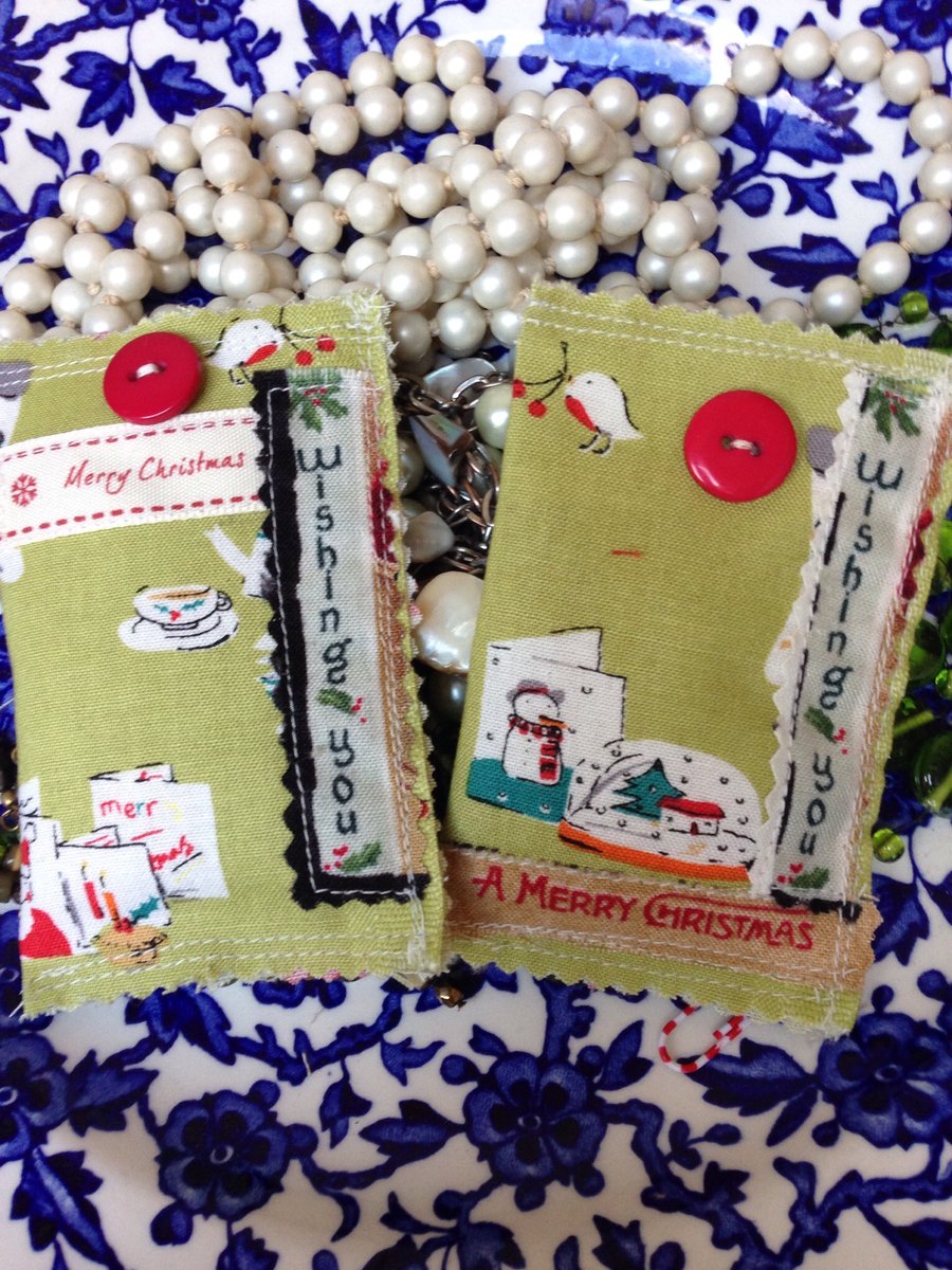 Set of Two gingerbread scented Christmas sachets 