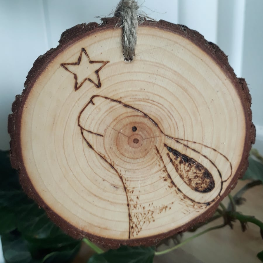  Reach for the stars... animal pyrography wood slice hanging decorations