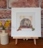Hedgehog mounted art print