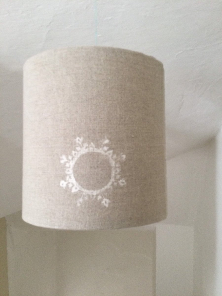 Hand printed Indian block, linen shade