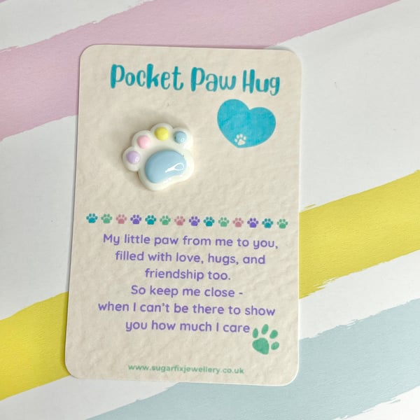 Dog Cat Pet Paw Pocket Hug Anxiety Gift