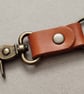Compact Leather Keyring With Lobster Clasp and Split Ring Antique Brass Finish - Image 5