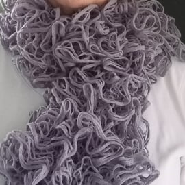 Blueberry frilly scarf