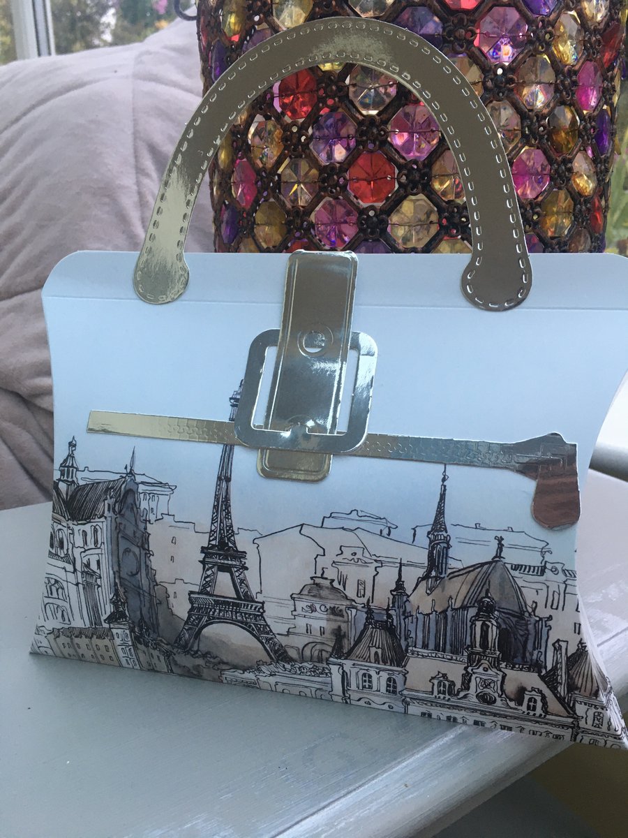 Paris skyline handbag style pillow box gift box