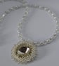 Imitation Pearl Necklace with Crystal Effect Pendant - Image 3