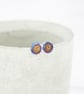 Titanium spiral stud earrings - Delicate hypoallergenic earrings - Boho rainbow 