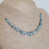 Larimar and silver plated chain adjustable necklace