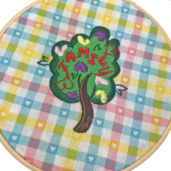 Family Tree Embroidered Hoop Gift