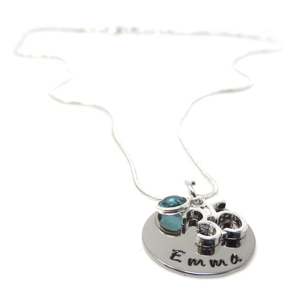 Personalised 35th Birthday Birthstone Necklace - Gift Boxed - Free Delivery