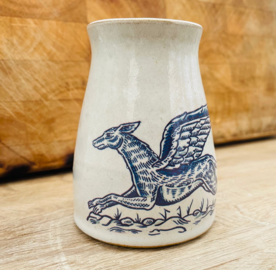 Handmade stoneware bud vase - in collaboration with House of Hawks