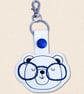 Kawaii Bear Keyring - Embroidered Animal Bag Charm with Glasses - Image 3